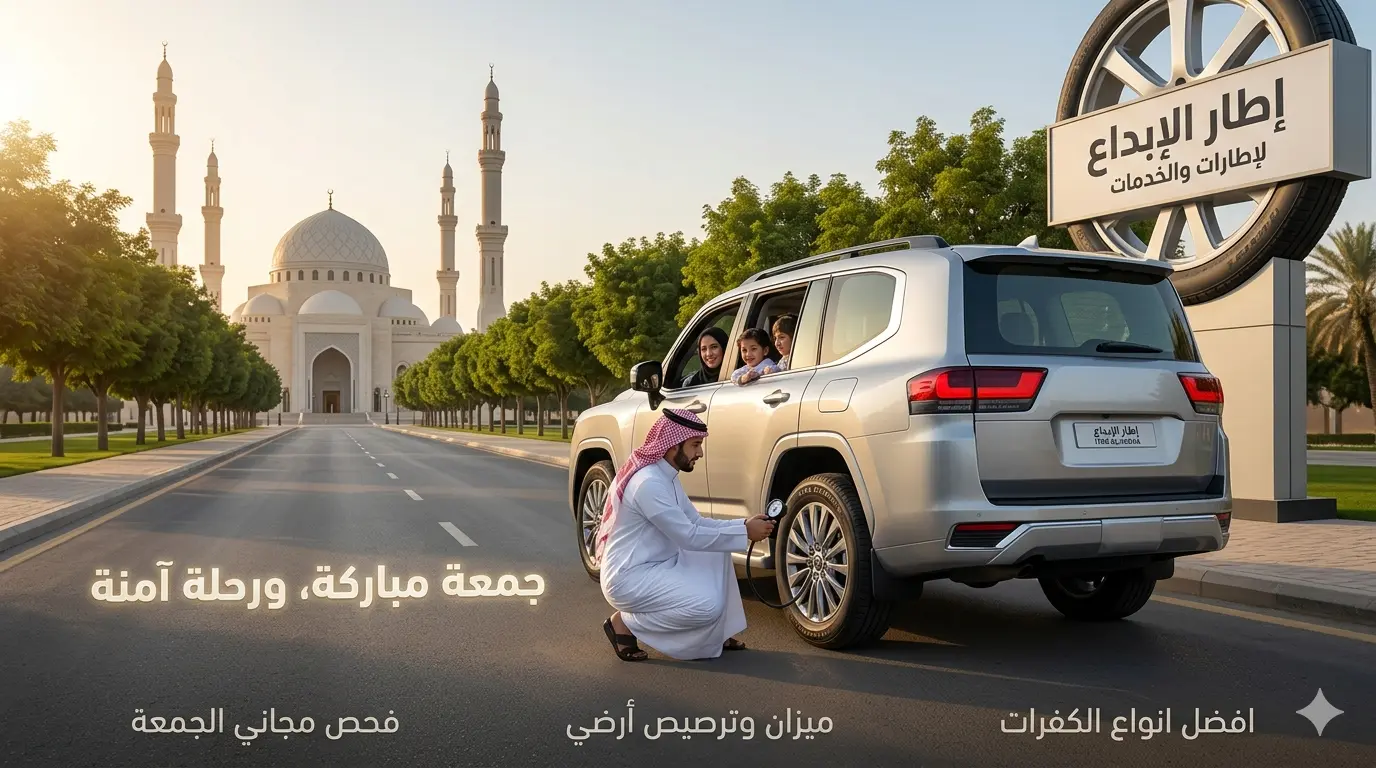 في يوم الجمعة: رحلة آمنة تبدأ بفحص بسيط لكفرات سيارتك مع "إطار الإبداع"